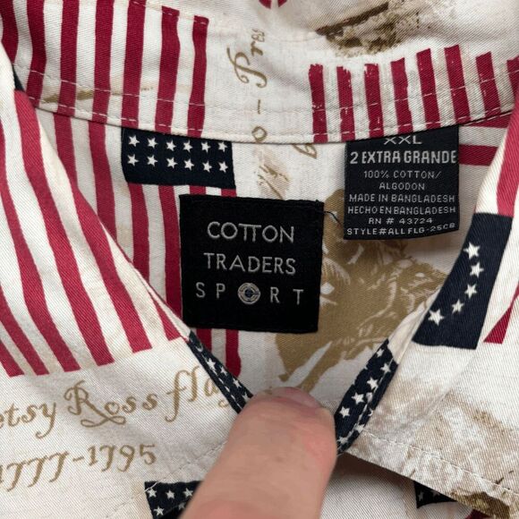 Cotton Traders  Patriotic USA Flag Allover Mount Rushmore July 4th Mens 2XL - Picture 4 of 4